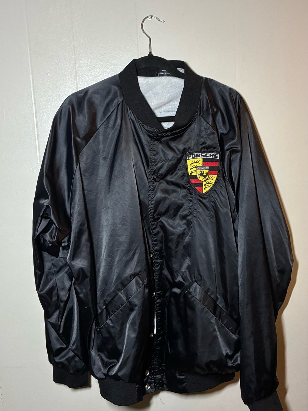Porsche Black Satin Bomber Jacket - Men's